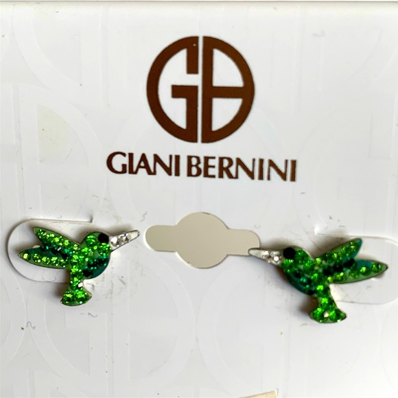 Giani Bernini Jewelry - GIANI BERNINI Sterling Silver Crystal Green Hummingbird Stud Earrings